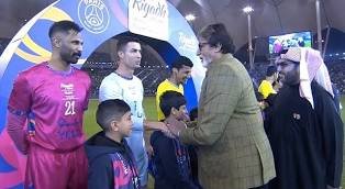 Amitabh  Bachchan mets Ronaldo And Messi 