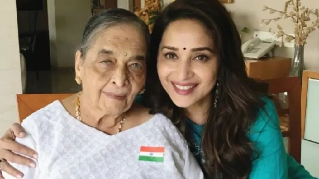 Madhuri Dixit with her Mother 
